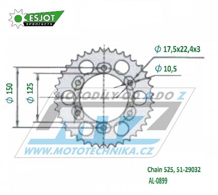 Rozeta etzov (pevodnk) Dural 0899-48zub ESJOT 51-29032-48 - KTM Adventure 950 LC8 / 03-06 + Super Enduro 950R USA / 06-09 + Adventure 990 / 05-09 + Adventure 990S / 07-08