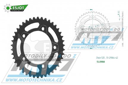 Rozeta etzov (pevodnk) Dural 29064-42zub ESJOT 51-29064-42 - BMW M1000XR ABS / 23-24