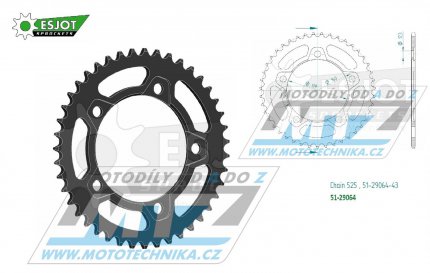 Rozeta etzov (pevodnk) Dural 29064-43zub ESJOT 51-29064-43 - BMW M1000XR ABS / 23-24