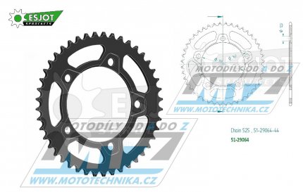 Rozeta etzov (pevodnk) Dural 29064-44zub ESJOT 51-29064-44 - BMW M1000XR ABS / 23-24