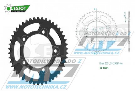 Rozeta etzov (pevodnk) Dural 29064-46zub ESJOT 51-29064-46 - BMW M1000XR ABS / 23-24