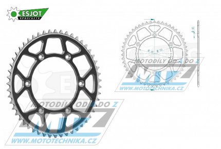 Rozeta etzov (pevodnk) Dural 0251-51zub ESJOT 51-32001-51SB - barva ern - Yamaha YZ125+YZ250 + YZF250+YZF400+YZF426+YZF450+YZF450X + WRF250+WRF400+WRF426+WRF450 + TTR230 + Honda XR250+XR350+XR500 + XL250+XL400+XL500