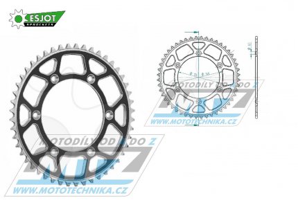 Rozeta etzov (pevodnk) Dural 0808-51zub ESJOT 51-32041-51SB - barva ern - Suzuki RM125 / 80-11+RM250 / 82-12+RMX250 / 89-00+RMZ250 / 07-20+RMZ450 / 05-20+RMX450Z / 10-19+DRZ250 / 01-07+DR350 / 96-99+DRZ400S / 00-20+DRZ400E / 00-07 + Kawa