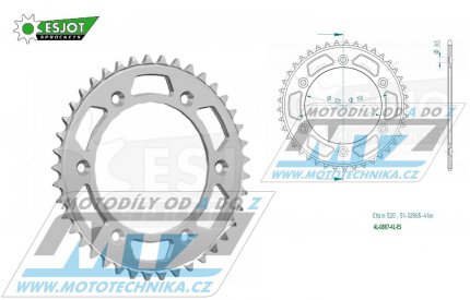 Rozeta etzov (pevodnk) Dural 0897-41zub ESJOT 51-32065-41 - barva stbrn - KTM 125SX+ 250SXF+360EXC+400EXCF+300XC+450XCF+440MX+790 Adventure+620 EGS+690 Duke+125LC2 +350LC4+525SMR+690SMC + Husaberg TE250+FC350+FE450+FS450+ FX450 + Husqvarna F