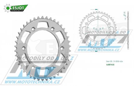 Rozeta etzov (pevodnk) Dural 0897-42zub ESJOT 51-32065-42 - barva stbrn - KTM 125SX+ 250SXF+360EXC+400EXCF+300XC+450XCF+440MX+790 Adventure+620 EGS+690 Duke+125LC2 +350LC4+525SMR+690SMC + Husaberg TE250+FC350+FE450+FS450+ FX450 + Husqvarna F