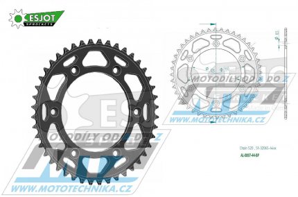 Rozeta etzov (pevodnk) Dural 0897-44zub ESJOT 51-32065-44BP - barva ern elox - KTM 125SX+250SXF+ 360EXC+400EXCF+300XC+450XCF+440MX+790 Adventure+620 EGS+690 Duke+125LC2+ 350LC4+525SMR+690SMC + Husaberg TE250+FC350+FE450+FS450+FX450 + Husqvarn