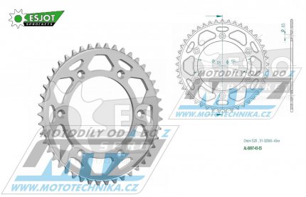 Rozeta etzov (pevodnk) Dural 0897-45zub ESJOT 51-32065-45 - barva stbrn - KTM 125SX+ 250SXF+360EXC+400EXCF+300XC+450XCF+440MX+790 Adventure+620 EGS+690 Duke+125LC2 +350LC4+525SMR+690SMC + Husaberg TE250+FC350+FE450+FS450+ FX450 + Husqvarna F