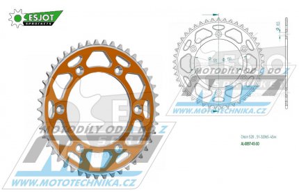 Rozeta etzov (pevodnk) Dural 0897-45zub ESJOT 51-32065-45SO - barva oranov - KTM 125SX+250SXF+ 360EXC+400EXCF+300XC+450XCF+440MX+790 Adventure+620 EGS+690 Duke+125LC2+ 350LC4+525SMR+690SMC + Husaberg TE250+FC350+FE450+FS450+FX450 + Husqvarna