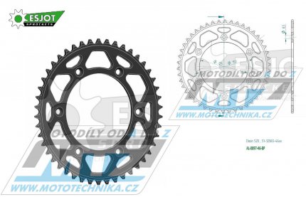 Rozeta etzov (pevodnk) Dural 0897-46zub ESJOT 51-32065-46BP - barva ern elox - KTM 125SX+250SXF+ 360EXC+400EXCF+300XC+450XCF+440MX+790 Adventure+620 EGS+690 Duke+125LC2+ 350LC4+525SMR+690SMC + Husaberg TE250+FC350+FE450+FS450+FX450 + Husqvarn