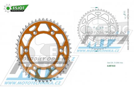 Rozeta etzov (pevodnk) Dural 0897-46zub ESJOT 51-32065-46SO - barva oranov - KTM 125SX+250SXF+ 360EXC+400EXCF+300XC+450XCF+440MX+790 Adventure+620 EGS+690 Duke+125LC2+ 350LC4+525SMR+690SMC + Husaberg TE250+FC350+FE450+FS450+FX450 + Husqvarna