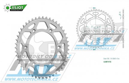 Rozeta etzov (pevodnk) Dural 0897-47zub ESJOT 51-32065-47 - barva stbrn - KTM 125SX+ 250SXF+360EXC+400EXCF+300XC+450XCF+440MX+790 Adventure+620 EGS+690 Duke+125LC2 +350LC4+525SMR+690SMC + Husaberg TE250+FC350+FE450+FS450+ FX450 + Husqvarna F