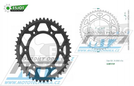 Rozeta etzov (pevodnk) Dural 0897-47zub ESJOT 51-32065-47BP - barva ern elox - KTM 125SX+250SXF+ 360EXC+400EXCF+300XC+450XCF+440MX+790 Adventure+620 EGS+690 Duke+125LC2+ 350LC4+525SMR+690SMC + Husaberg TE250+FC350+FE450+FS450+FX450 + Husqvarn