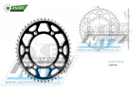 Rozeta etzov (pevodnk) Dural 0897-48zub ESJOT 51-32065-48SB - barva ern - KTM 125SX+250SXF+ 360EXC+400EXCF+300XC+450XCF+440MX+790 Adventure+620 EGS+690 Duke+125LC2+ 350LC4+525SMR+690SMC + Husaberg TE250+FC350+FE450+FS450+FX450 + Husqvarna FC2