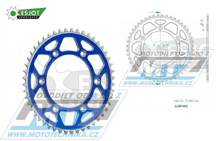 Rozeta etzov (pevodnk) Dural 0897-48zub ESJOT 51-32065-48SBL - barva modr - KTM 125SX+250SXF+ 360EXC+400EXCF+300XC+450XCF+440MX+790 Adventure+620 EGS+690 Duke+125LC2+ 350LC4+525SMR+690SMC + Husaberg TE250+FC350+FE450+FS450+FX450 + Husqvarn