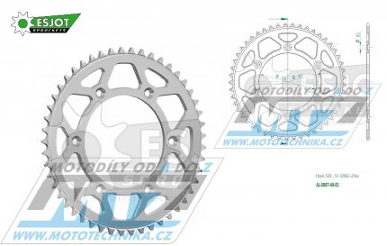 Rozeta etzov (pevodnk) Dural 0897-49zub ESJOT 51-32065-49 - barva stbrn - KTM 125SX+ 250SXF+360EXC+400EXCF+300XC+450XCF+440MX+790 Adventure+620 EGS+690 Duke+125LC2 +350LC4+525SMR+690SMC + Husaberg TE250+FC350+FE450+FS450+ FX450 + Husqvarna F