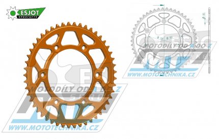 Rozeta etzov (pevodnk) Dural 0897-48zub ESJOT 51-32065-48AO - barva oranov elox - KTM 125SX+250SXF+ 360EXC+400EXCF+300XC+450XCF+440MX+790 Adventure+620 EGS+690 Duke+125LC2+ 350LC4+525SMR+690SMC + Husaberg TE250+FC350+FE450+FS450+FX450 + Husqv