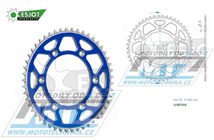 Rozeta etzov (pevodnk) Dural 0897-49zub ESJOT 51-32065-49SBL - barva modr - KTM 125SX+250SXF+ 360EXC+400EXCF+300XC+450XCF+440MX+790 Adventure+620 EGS+690 Duke+125LC2+ 350LC4+525SMR+690SMC + Husaberg TE250+FC350+FE450+FS450+FX450 + Husqvarn