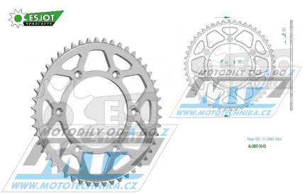 Rozeta etzov (pevodnk) Dural 0897-50zub ESJOT 51-32065-50 - barva stbrn - KTM 125SX+ 250SXF+360EXC+400EXCF+300XC+450XCF+440MX+790 Adventure+620 EGS+690 Duke+125LC2 +350LC4+525SMR+690SMC + Husaberg TE250+FC350+FE450+FS450+ FX450 + Husqvarna F