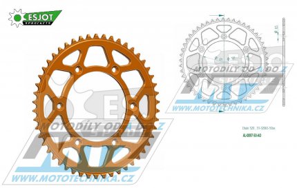 Rozeta etzov (pevodnk) Dural 0897-50zub ESJOT 51-32065-50AO - barva oranov elox - KTM 125SX+250SXF+ 360EXC+400EXCF+300XC+450XCF+440MX+790 Adventure+620 EGS+690 Duke+125LC2+ 350LC4+525SMR+690SMC + Husaberg TE250+FC350+FE450+FS450+FX450 + Husqv