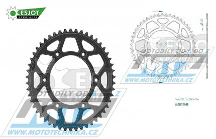 Rozeta etzov (pevodnk) Dural 0897-50zub ESJOT 51-32065-50BP - barva ern elox - KTM 125SX+250SXF+ 360EXC+400EXCF+300XC+450XCF+440MX+790 Adventure+620 EGS+690 Duke+125LC2+ 350LC4+525SMR+690SMC + Husaberg TE250+FC350+FE450+FS450+FX450 + Husqvarn