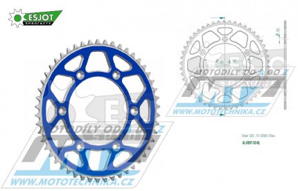 Rozeta etzov (pevodnk) Dural 0897-50zub ESJOT 51-32065-50SBL - barva modr - KTM 125SX+250SXF+ 360EXC+400EXCF+300XC+450XCF+440MX+790 Adventure+620 EGS+690 Duke+125LC2+ 350LC4+525SMR+690SMC + Husaberg TE250+FC350+FE450+FS450+FX450 + Husqvarn