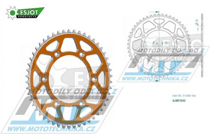 Rozeta etzov (pevodnk) Dural 0897-50zub ESJOT 51-32065-50SO - barva oranov - KTM 125SX+250SXF+ 360EXC+400EXCF+300XC+450XCF+440MX+790 Adventure+620 EGS+690 Duke+125LC2+ 350LC4+525SMR+690SMC + Husaberg TE250+FC350+FE450+FS450+FX450 + Husqvarna