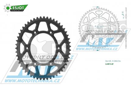 Rozeta etzov (pevodnk) Dural 0897-51zub ESJOT 51-32065-51BP - barva ern elox - KTM 125SX+250SXF+ 360EXC+400EXCF+300XC+450XCF+440MX+790 Adventure+620 EGS+690 Duke+125LC2+ 350LC4+525SMR+690SMC + Husaberg TE250+FC350+FE450+FS450+FX450 + Husqvarn