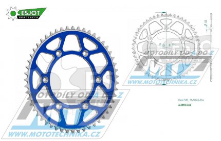 Rozeta etzov (pevodnk) Dural 0897-51zub ESJOT 51-32065-51SBL - barva modr - KTM 125SX+250SXF+ 360EXC+400EXCF+300XC+450XCF+440MX+790 Adventure+620 EGS+690 Duke+125LC2+ 350LC4+525SMR+690SMC + Husaberg TE250+FC350+FE450+FS450+FX450 + Husqvarn