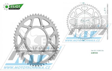 Rozeta etzov (pevodnk) Dural 0897-53zub ESJOT 51-32065-53 - barva stbrn - KTM 125SX+ 250SXF+360EXC+400EXCF+300XC+450XCF+440MX+790 Adventure+620 EGS+690 Duke+125LC2 +350LC4+525SMR+690SMC + Husaberg + Husqvarna TC125+TC250 + TE250+TE300 + FC25