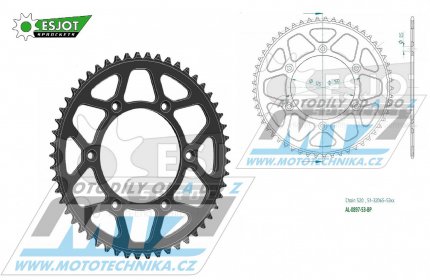 Rozeta etzov (pevodnk) Dural 0897-53zub ESJOT 51-32065-53BP - barva ern elox - KTM 125SX+250SXF+ 360EXC+400EXCF+300XC+450XCF+440MX+790 Adventure+620 EGS+690 Duke+125LC2+ 350LC4+525SMR+690SMC + Husaberg TE250+FC350+FE450+FS450+FX450 + Husqvarn