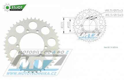 Rozeta etzov (pevodnk) Dural 32213-41zub ESJOT 51-32213-41 -  Gas Gas 125 Pampera / 02 + 125 TXT / 01 + 200 TXT / 01 + 249 TXT / 95-02 + 250 Pampera / 97-01 + 280 TXT / 01-17 + 300 EC Enduro / 99-10 + 321 TXT / 01