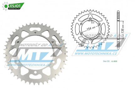 Rozeta etzov (pevodnk) Dural 0009-52zub ESJOT 51-32227-52 - barva stbrn - BMW 650 Xcountry+650 Xchallenge / 07-08