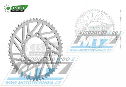 Rozeta etzov (pevodnk) Dural TM-53zub ESJOT 51-32231-53 - barva stbrn - TM MX125+MX144+MX250+MX250F+MX450F+MX530F / 92-22 + EN125+EN144+EN250+EN300+EN250F+EN300F+EN450F+EN530F / 92-22 + MX80