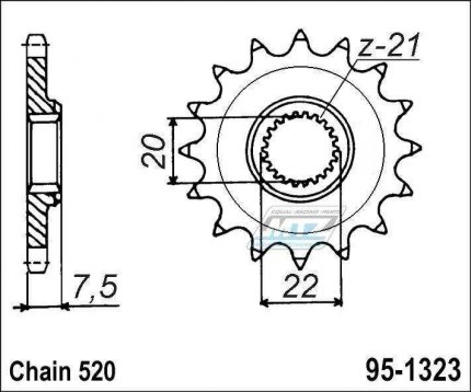 Koleko etzov (pastorek) 1323-12zub MTZ - Honda CR125 / 04-07 + CRF250R / 04-17 + CRF250X / 04-17