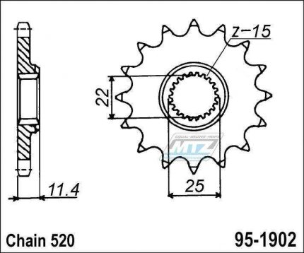 Koleko etzov (pastorek) 1902-13zub MTZ - KTM LC4 350+400+600+620+625+640 + 400+620+640 Duke + 625+660 SMC + 690 Enduro+690Duke+690SMC + 790+890 Adventure + 790+890 Duke + Husqvarna 701 Enduro+Supermoto + 701 Svartpilen+Vitpilen