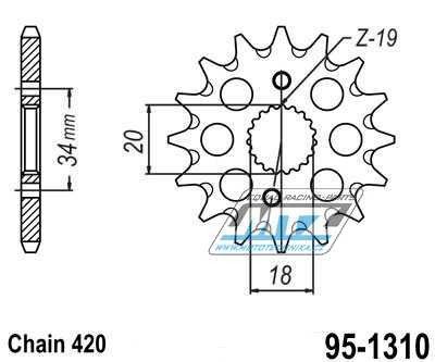 Koleko etzov (pastorek) 1310-13zub MTZ - Honda CRF150R / 07-24 + CRF150RB