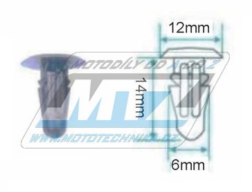 Klip/Nt kapoty (plastov pchytka kapoty) - pro montn otvor 5mm