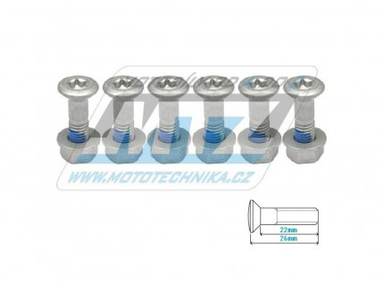 rouby+matice rozety "verze KTM+Husqvarna+Husaberg" (vysokopevnostn rouby na Torx, lmcov matice s podlokou - sada 6+6ks)