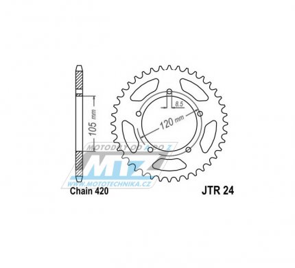 Rozeta ocelov (pevodnk) 0024-50zub - Aprilia 50MX+50SM / 03-06 + 50RX / 98-05 + 50MX / 04-06 + Generic 50SM Trigger / 07-09 + Generic 50X Trigger / 09 + Yamaha DT50SM Supermotard / 02