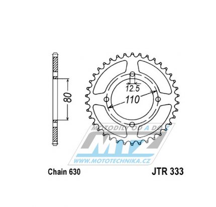 Rozeta ocelov (pevodnk) 0333-43 - Honda CB750 K7 / 77 + CB750F2