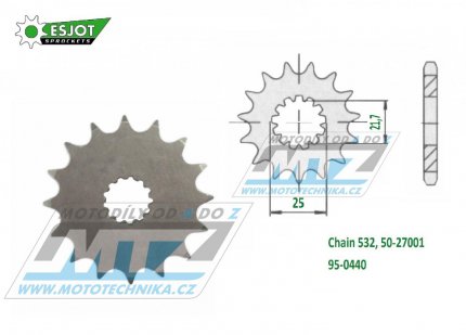 Koleko etzov (pastorek) 0440-14zub ESJOT 50-27001-14 - Suzuki GSXR1100 + RF900R