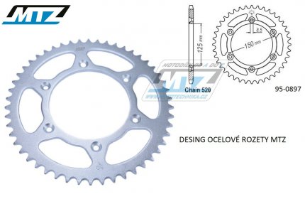 Rozeta ocelov (pevodnk) 0897-40zub MTZ - KTM SX+SXF+EXC+EXCF + SMR+SMC+EGS+MXC+SXC + LC4+Adventure+Duke+Enduro+Rallye + Husaberg TE+FE+FC+FS + Husqvarna TC+TE+FC+FE+TX+FX + Enduro+Supermoto+Vitpilen+Svartpilen + Gas-Gas MC+MCF+EC+ECF + AJP PR4+PR