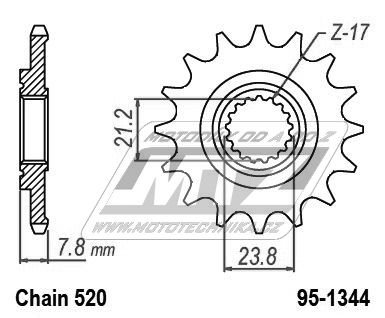 Koleko etzov (pastorek) 1344-12zub MTZ - Honda CRF250R /18-21 + CRF250 RX / 19-21