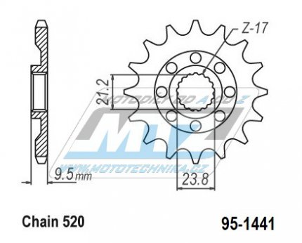 Koleko etzov (pastorek) 1441-12zub MTZ - Suzuki RMZ450 / 05-12 + RMX450Z / 10-19