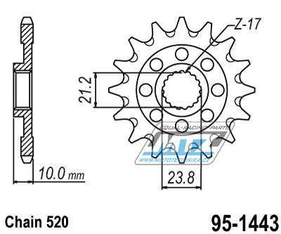 Koleko etzov (pastorek) 1443-12zub MTZ - Suzuki RMZ450 / 13-23