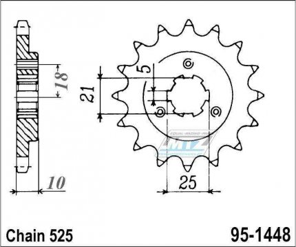 Koleko etzov (pastorek) 1448-16zub MTZ - Suzuki DR650SE + XF650 Freewind + DR800 Big