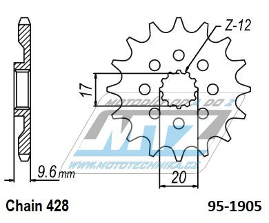 Koleko etzov (pastorek) 1905-14zub MTZ - KTM 85SX / 18-23 + Husqvarna TC85 / 18-23 + Gas-Gas MC85