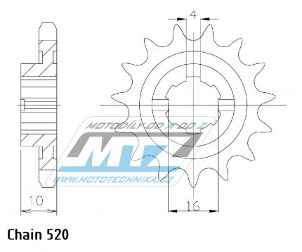 Koleko etzov (pastorek) 95-HQ125ST-13zub MTZ - Husqvarna CR125+WR125+WRE125 + SM125S+SMS125 + WR240 Enduro