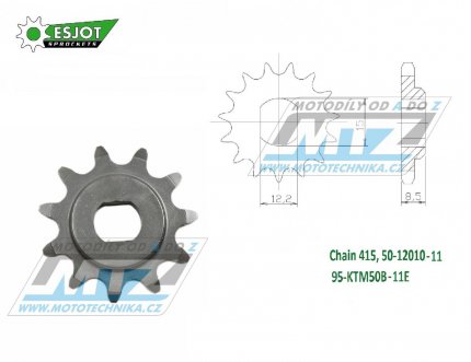 Koleko etzov (pastorek) KTM50B-11zub ESJOT 50-12010-11 - KTM 50SX / 09-23 + Husqvarna TC50 / 17-23