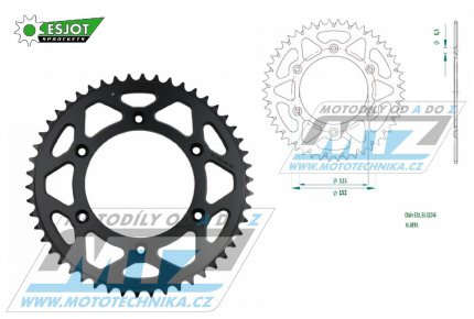 Rozeta etzov (pevodnk) Dural BETA-50zub ESJOT 51-32246-50BP - barva ern elox - Beta RR125+RR200+RR250+RR300 / 13-25 + RR350+RR390+RR400 + RR430+RR450+RR480+RR498 + RS390+XTrainer 300+XTrainer 250